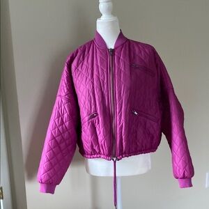 Free people quilted pink Bomber Jacket XS. Perfect condition.